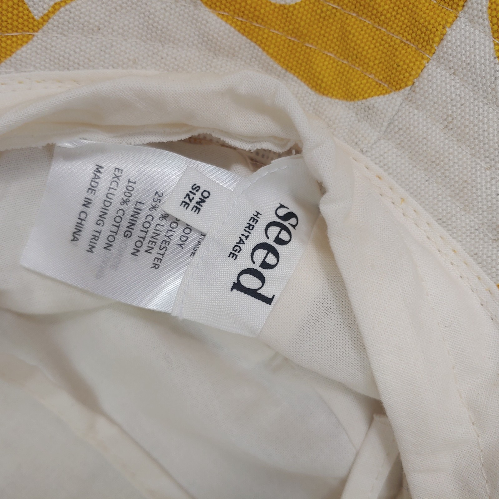 Seed Heritage Summer Beach Bucket Hat One Size Linen Blend Unisex Yellow image 4