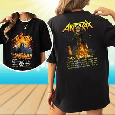 Anthrax Band Tour Australia 2026 Tshirt,45th Anniversary 1981-2026 T-Shirt