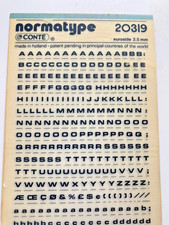 NORMATYPE LETTERING eurostile 2.5mm x3 sheets LIKE LETRASET Rub on letters 20319