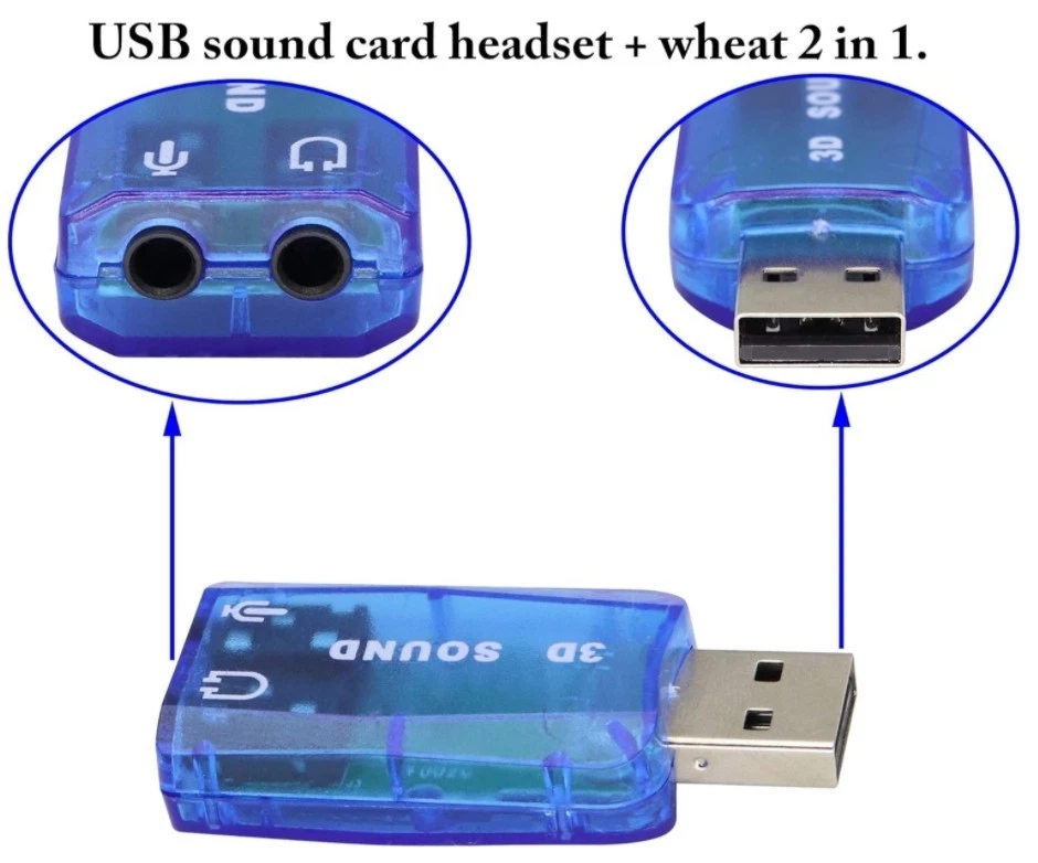 External 5.1 USB Stereo Sound Card USB 2.0 to 3D Audio Sound Card Adapter Virtua - Image 4 of 4