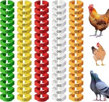 150 Pcs Numbered Poultry Leg Bands Chicken Duck Goose ID Rings 5 Colors Reusable