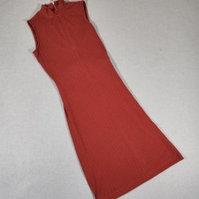 Tommy Hilfiger Burnt Orange/ Terracotta Midi Jumper Dress with Silk Size 2