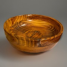 Hand Turned Wooden Bowl 2009.    9 3/4 Inch Signed Wt. 2 Lb