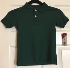 IZOD M 5 Regular Boys Short Sleeve School Uniform Green Shirt Medium