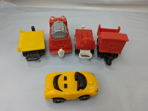 Lote de vagones de tren Fisher Price Geotrax camión de bomberos coche amarillo vehículo - Imagen 5 de 6