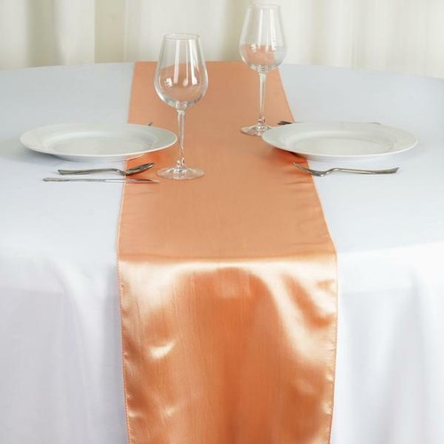 Table Linens Dinner Banquet Party Tablecloth Wedding Satin Table Runner 12"x108" - Picture 114 of 119