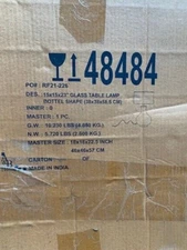 AB Home Transitional Bottel Shape Glass Table Lamp With Foil Mercurcy 48484