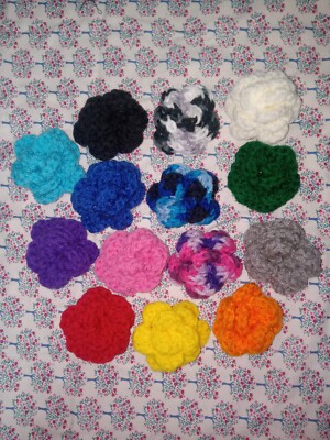 Handmade Crochet Rose Hair Clips (Comes in Many Colors)