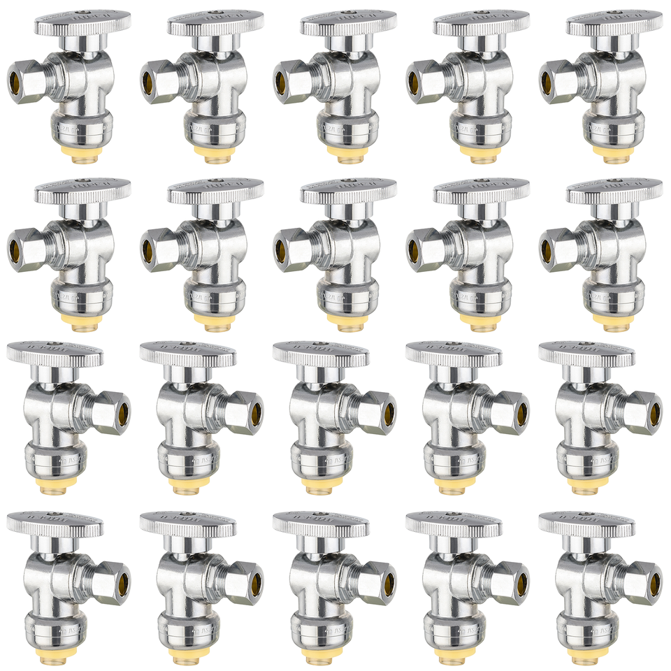 Valvola A Sfera Efield 1/2&rdquo; A Innesto Rapido (Push Fit) In Ottone, Completa Di Clip. Modello Senza Piombo, Finitura Ottone Spazzolato.