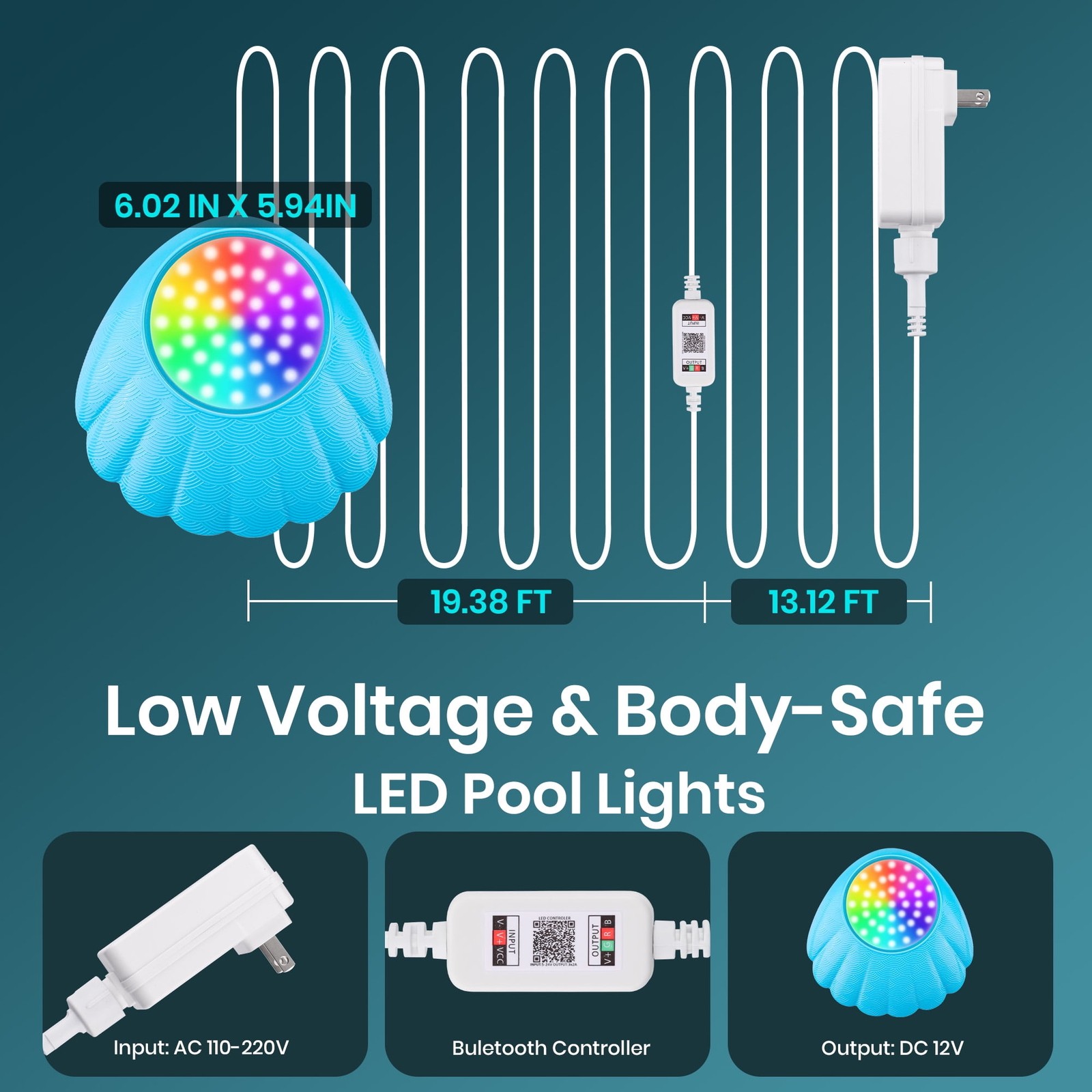 Led Pool Light for Inground Pools, RGB Above Ground Pool Light with APP ...