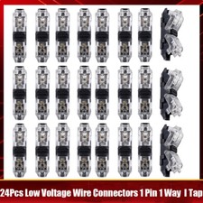 24x Low Voltage Wire Connectors 1Pin 1Way Universal Compact Wire18-22AWG US