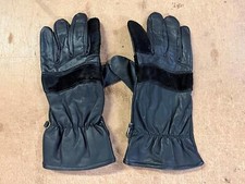 Vintage 1980s Black Leather Motorcycle Winter Riding Thermal Gloves Mens Sz L