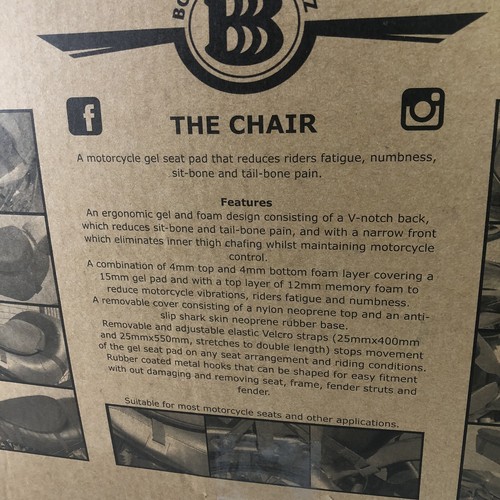 Born Behind Barz Motorcycle Gel Seat Cushion - Picture 2 of 2