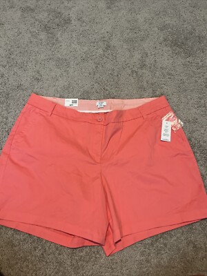 Crown And Ivy Women's Caroline  Lt Coral Shorts Sz 22W NWT $49.50 - 7  Inseam