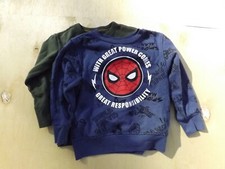 Size 4t Boys Spiderman Sweatshirt Set Pull On Blue Green