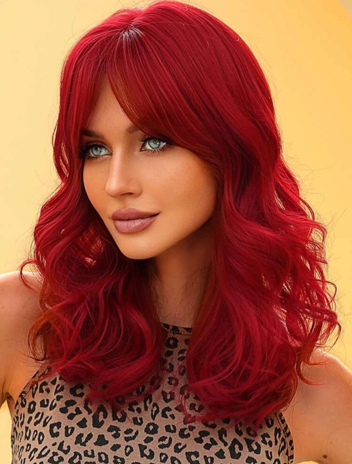 Perruque synthétique longue pour femme masquant la perte de cheveux