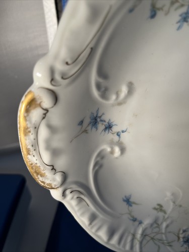 Haviland Limoges France H&C Blue Flowers Oval Platter 15" x 10.5" - Picture 2 of 7