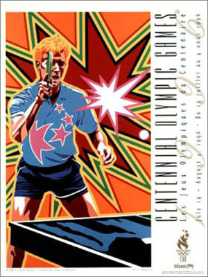 Atlanta 1996 Olympics TABLE TENNIS (Ping Pong) Official 18x24 Event POSTER