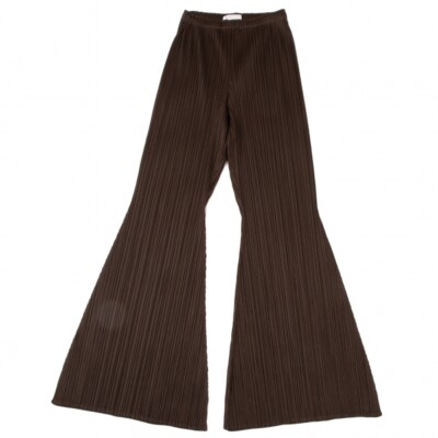 PLEATS PLEASE ISSEY MIYAKE Pleated Flare Pants PP43-JF123 Brown