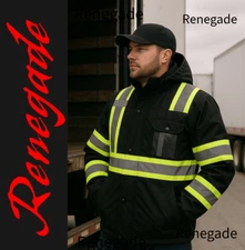 Men’s High Viz Class 3 Heavy Weight Padded Multi-Pocket Hooded Jacket