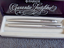 Zestaw do pisania Parker, 2 szt., Wypełniacz / długopis Nieużywany, Srebrny, Gładki