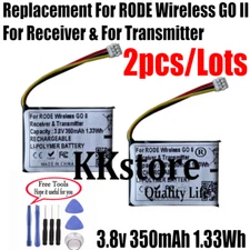 2pcs 350mAh Battery for RODE Wireless GO II Receiver & RODE GO II Transmitter