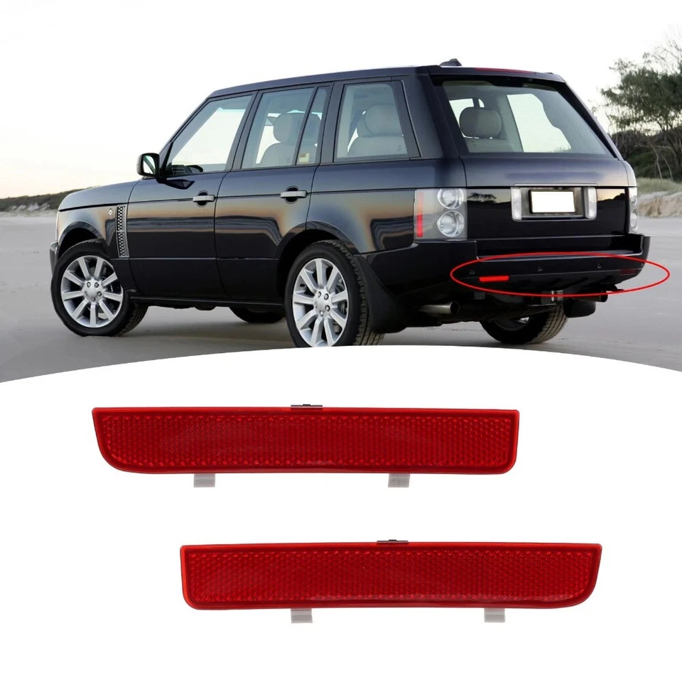 Pair Rear Bumper Reflector Light Lamp For Land Rover Range Rover L322 2003-2012 - Imagem 2 de 4