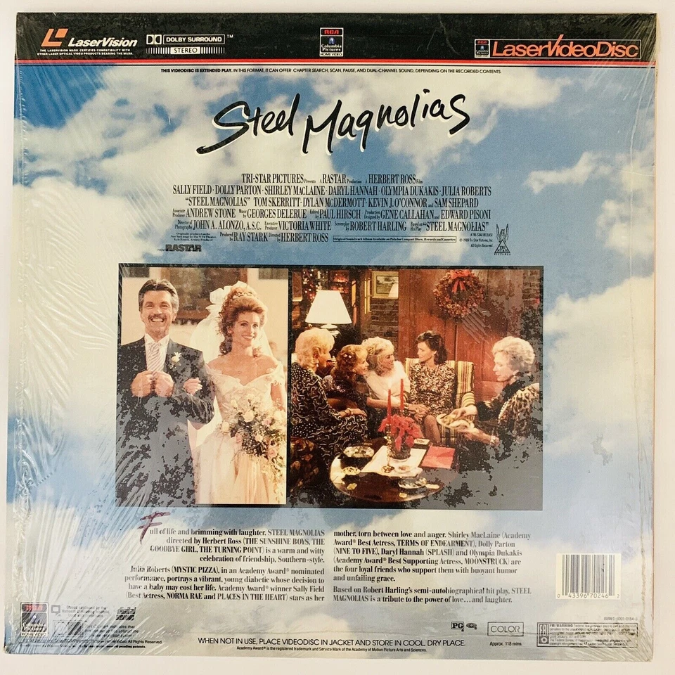 Steel Magnolias Laserdisc Movie Dolly Parton Julia Roberts Women Sally Field - Image 2 of 4