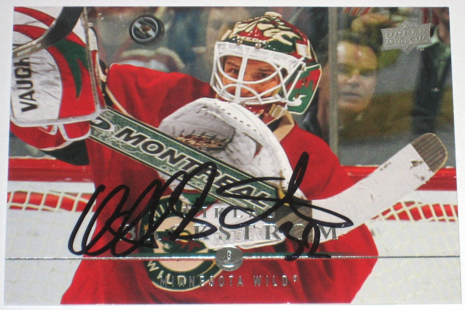 NIKLAS BACKSTROM SIGNED 08-09 UPPER DECK MINNESOTA WILD CARD AUTOGRAPH AUTO!!!
