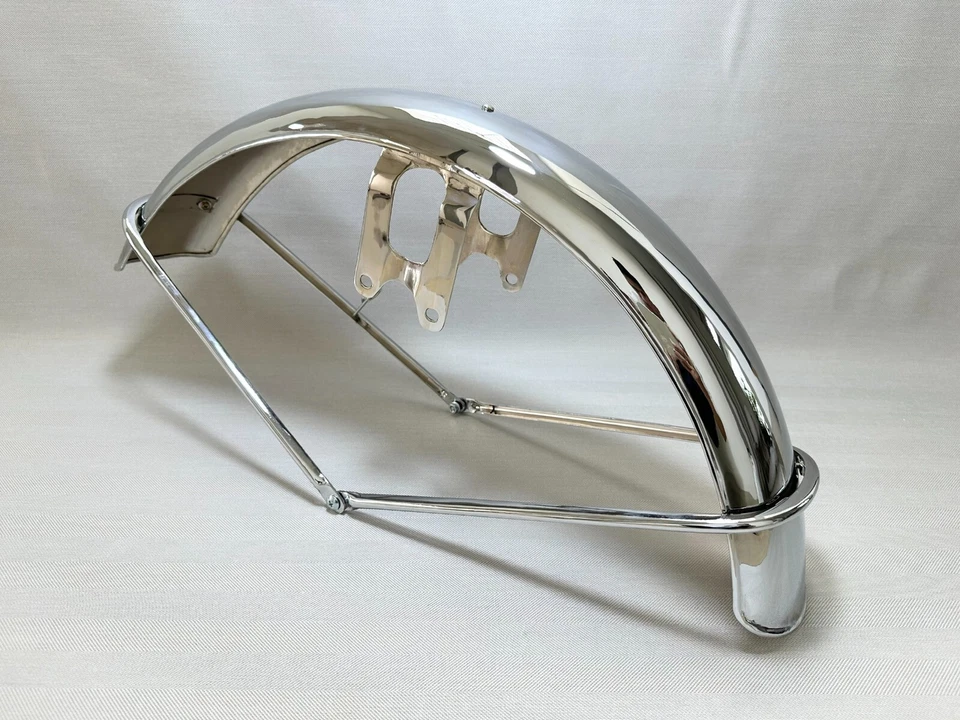 Guardabarros delantero alta calidad Suzuki GT380 GT500 GT550 GT750 cromado 53100-31702-Rep. Foto 3 de 4