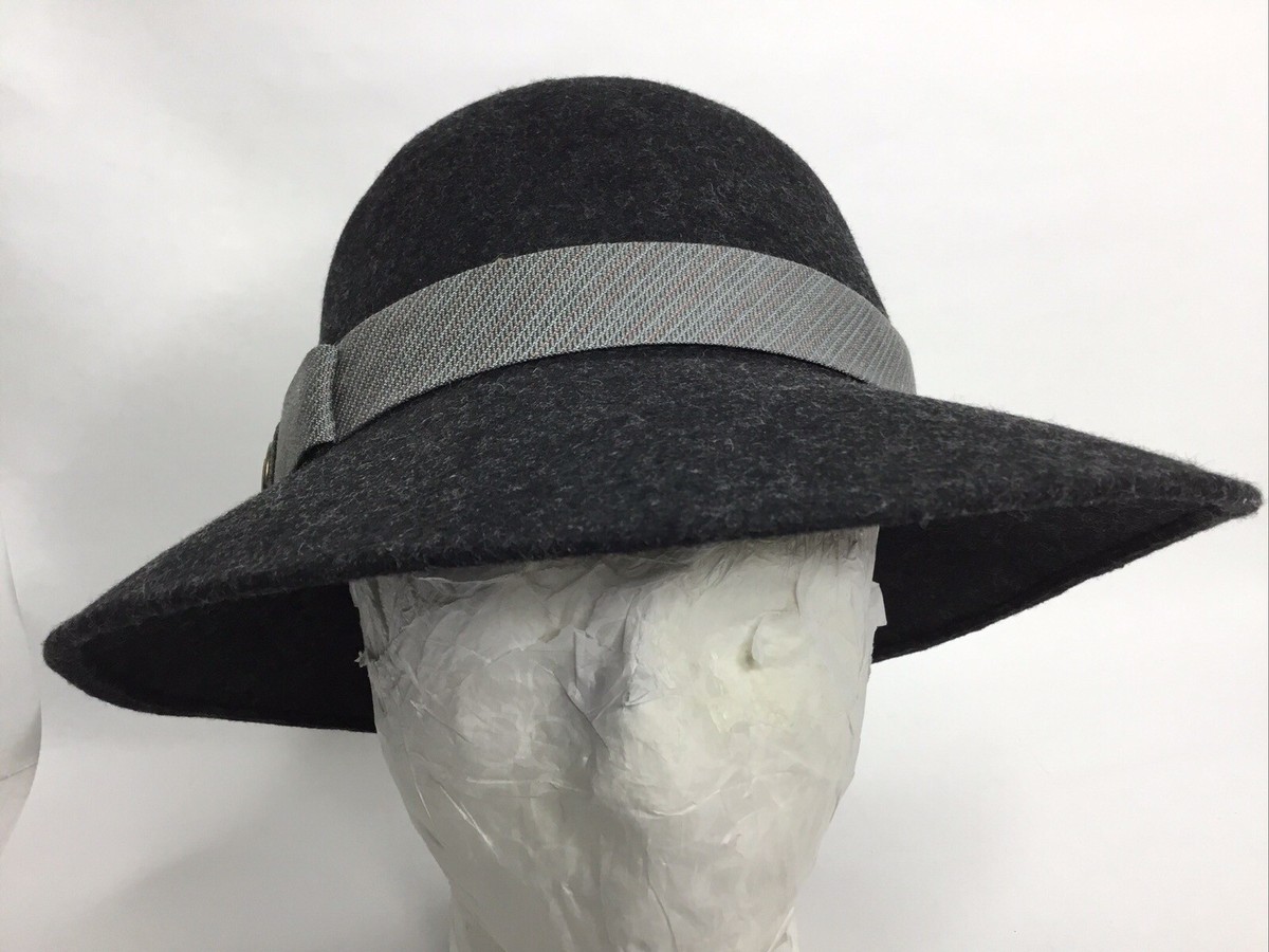 GOORIN BROS. WOMENS CLOCHE 100% Wool Black Gray HAT SZ  display picture 2