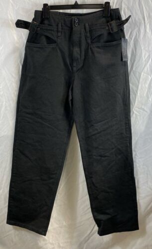 NWT Banana Republic Womens Black Cotton Ultra High Rise Tapered Leg Jeans Sz 10