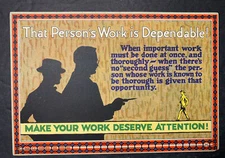 1925 Work Motivational Sign CJ Howard Silhouette Graphic Artwork