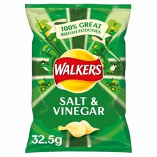 32 x Walkers Salt & Vinegar Crisps 32.5g FREE TRACKED DELIVERY