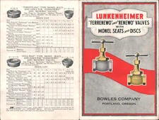 1920s LUNKENHEIMER FERRENEWO and RENEWO VALVES industrial plant parts pamphlet