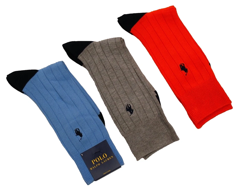 Polo Ralph Lauren Surtido Tacto Suave Pantalón Calcetines Paquete de 3 Para Hombre 6-12.5 Foto 2 de 2