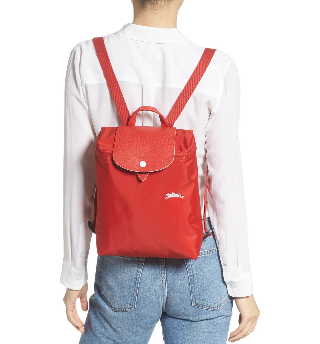 Longchamp Le Pliage Club Backpack - Red In Vermillion