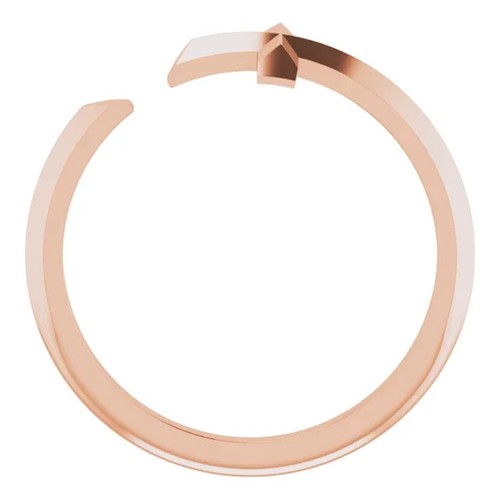 Anillo cruzado espacial negativo en oro rosa de 14 K - Imagen 2 de 5