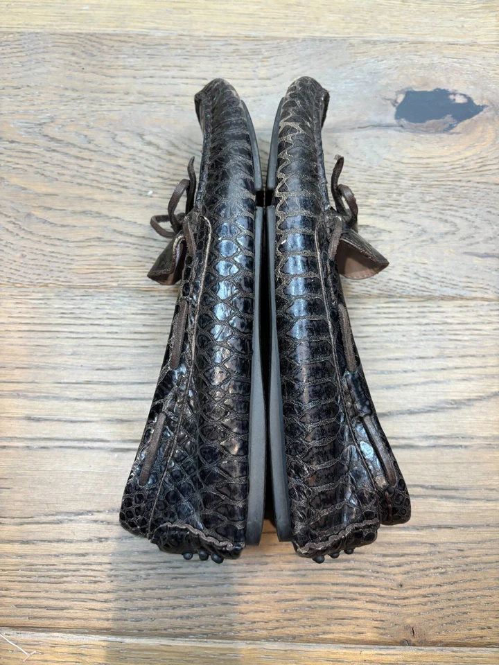 Zapatos Mocasines Johnson & Murphy J&M Flex Cuero Negro Punta Redonda Sin Cordones Talla 7.5N Foto 3 de 4