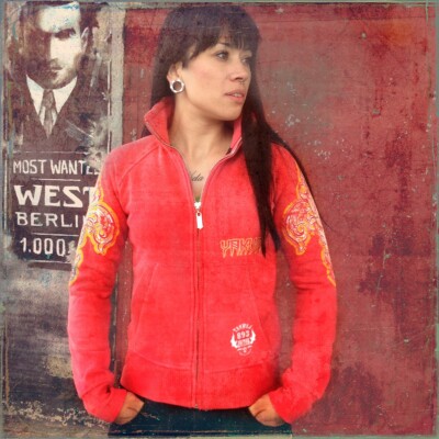 Yakuza Sweatjacke Damen Pullover Sweatshirt Zip Jacke GZB226 Farbe Rosa