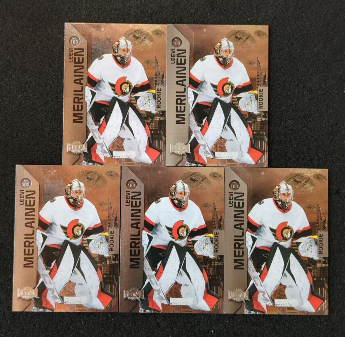 23-24-Skybox Metal Universe HOCKEY LEEVI MERILAINEN ROOKIE LOT(5) #183 TCW