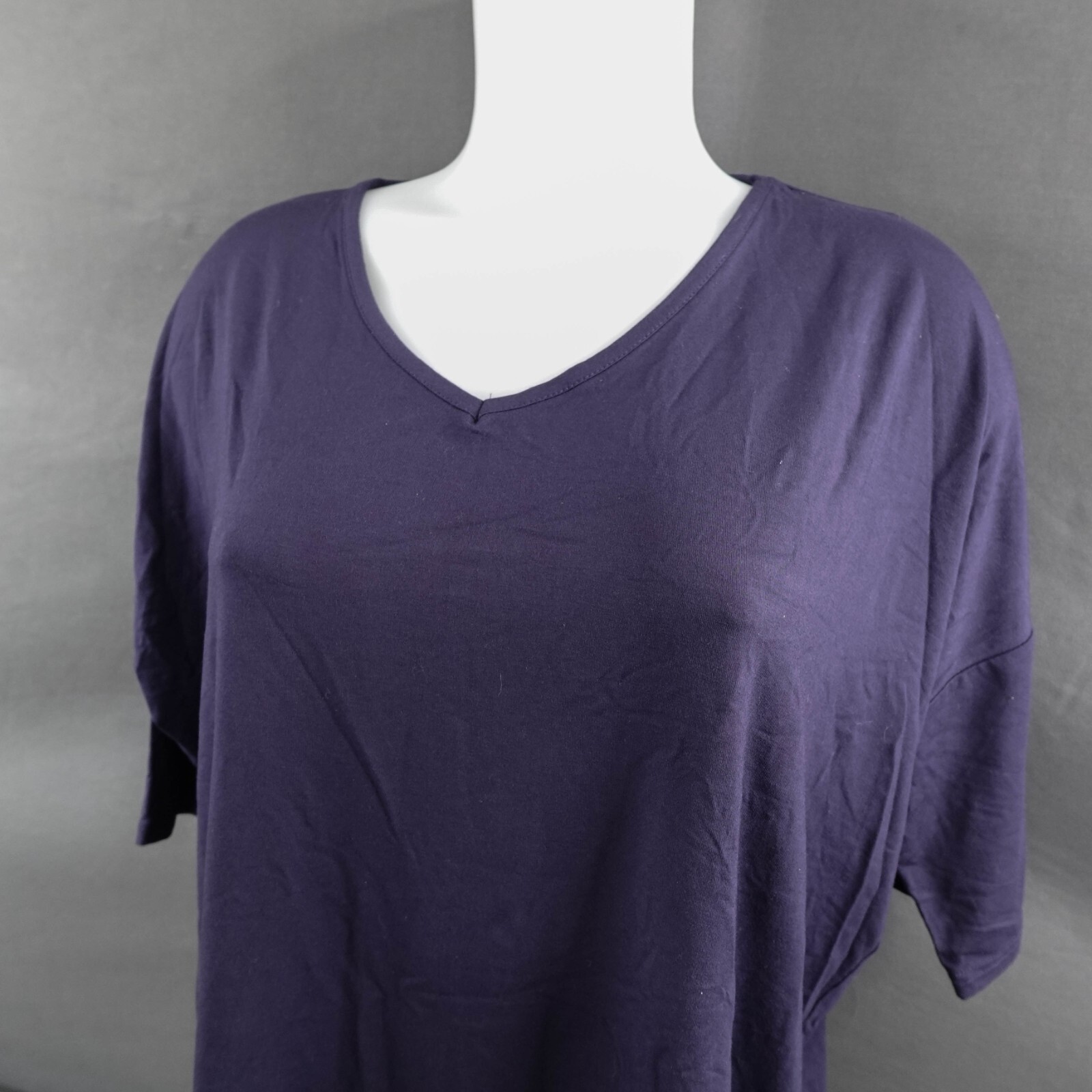Womens Top Small Blue T Shirt Flowy Basic Oversize Minimalist Athleisure NEW image 3