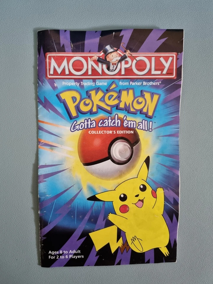 RARO De Colección 1999 Pokemon Monopoly Años 90 Juego de Mesa Juguete Anime Dibujos Animados Foto 4 de 4