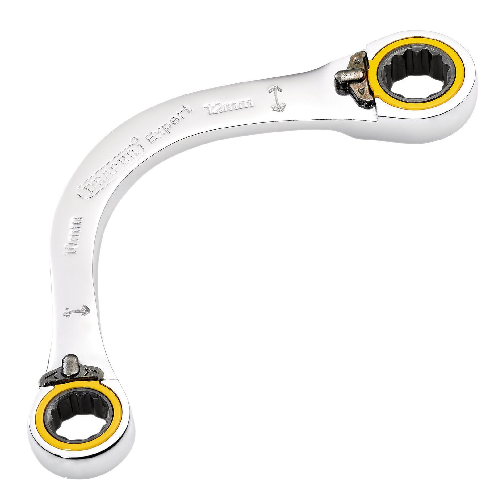 Draper Expert Hi Torq Double Ring Ratchet Half Moon Spanner 10mm x 12mm - Image 2