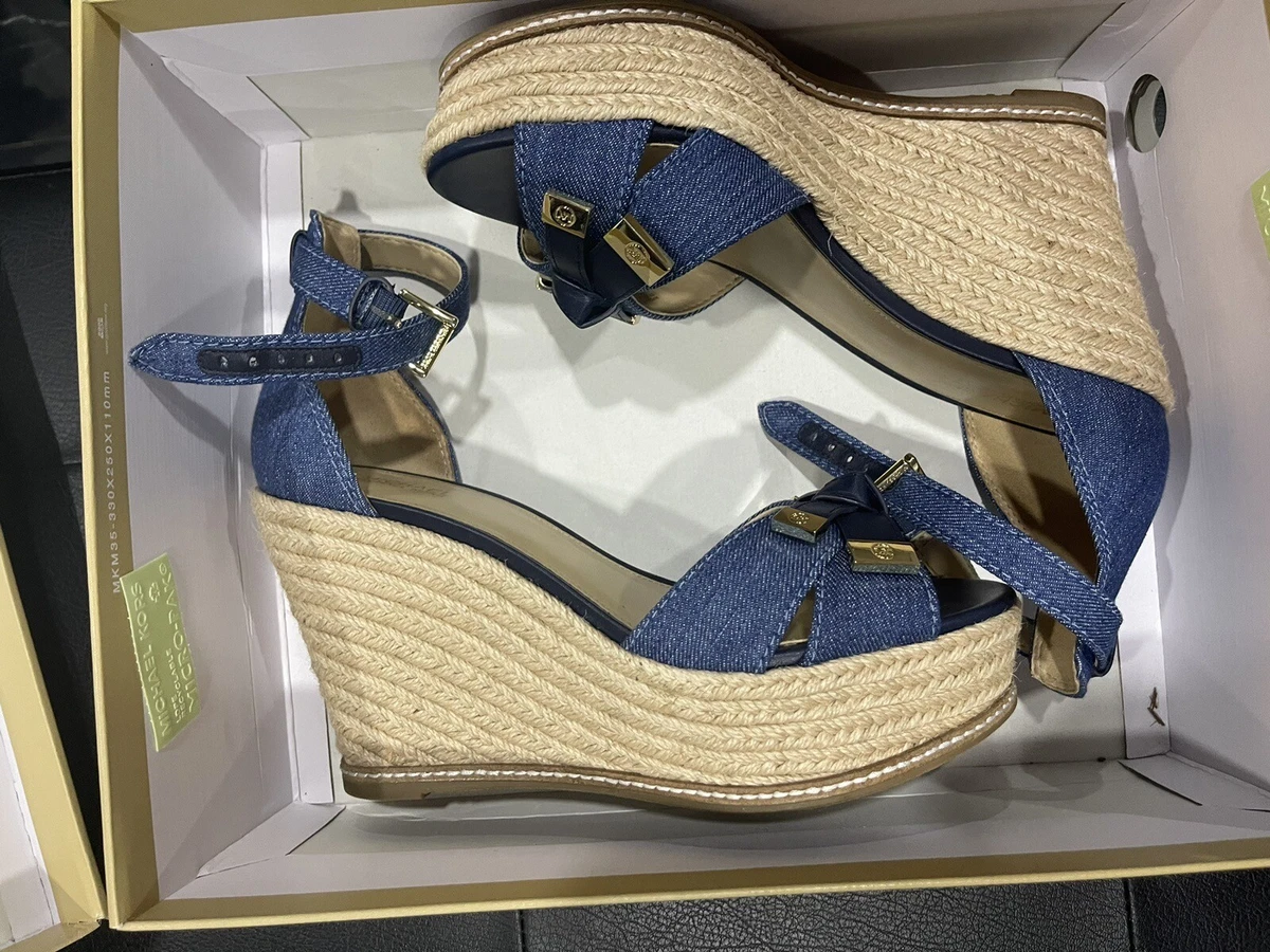 Michael kors wedges blue on sale