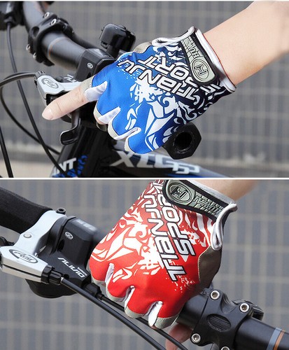 Guantes deportivos de ciclismo almohadilla de bicicleta medio dedo de bicicleta de montaña para mujeres hombres | eBay