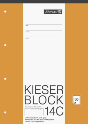 BRUNNEN Kieser-Block A4, 50 Blatt, gelocht, Lineatur 20, blanko