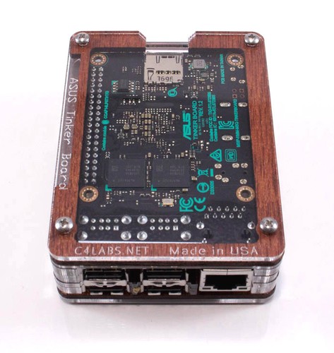 Zebra Wood Case with Fan for the ASUS Tinker Board/Tinker Board S ~ C4Labs - Picture 5 of 5