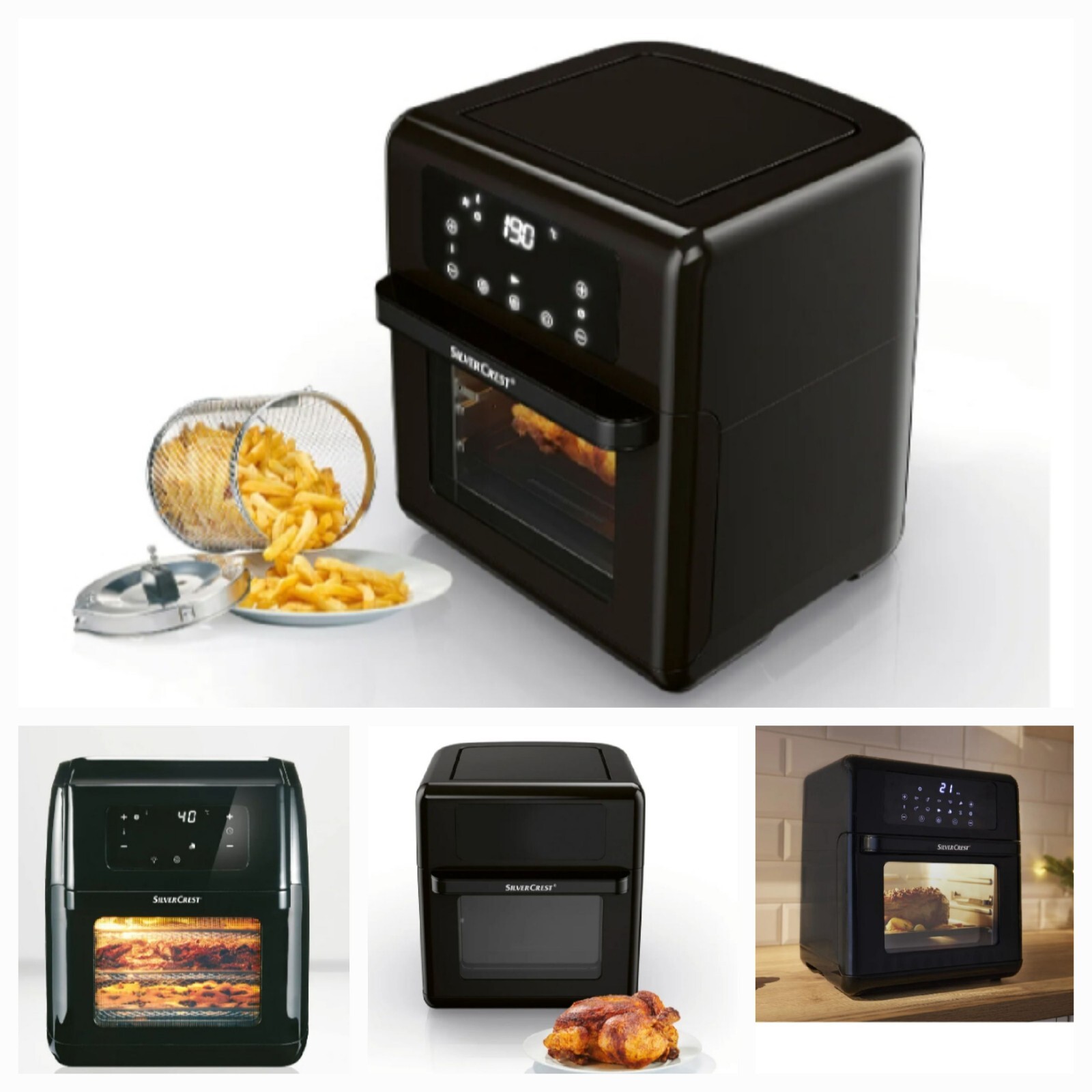 Silvercrest SHF 1800 A2 1800W 9-in-1 Heißluftfritteuse - Schwarz 