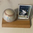 Nolan Ryan Houston Astros Signed Baseball with Display Case & Trading Card